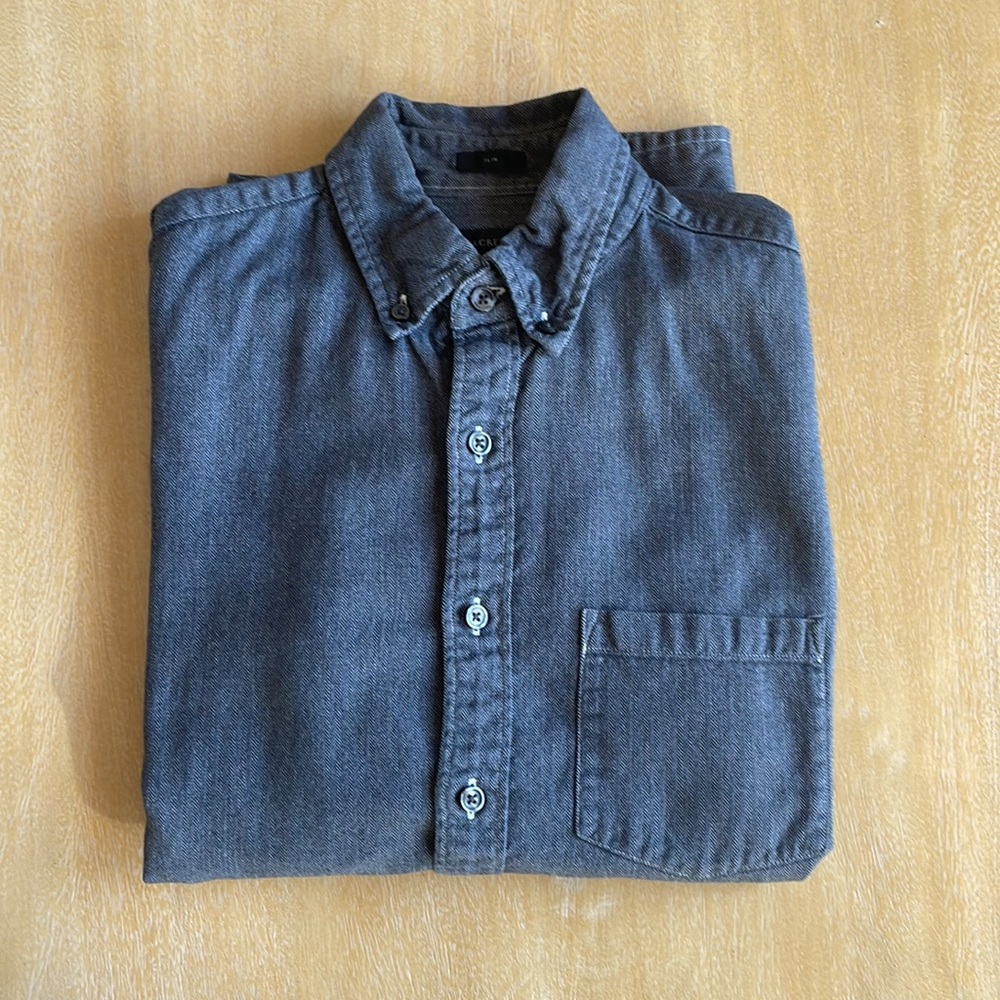 J. Crew Slim Fit Herringbone Button-down - Size S